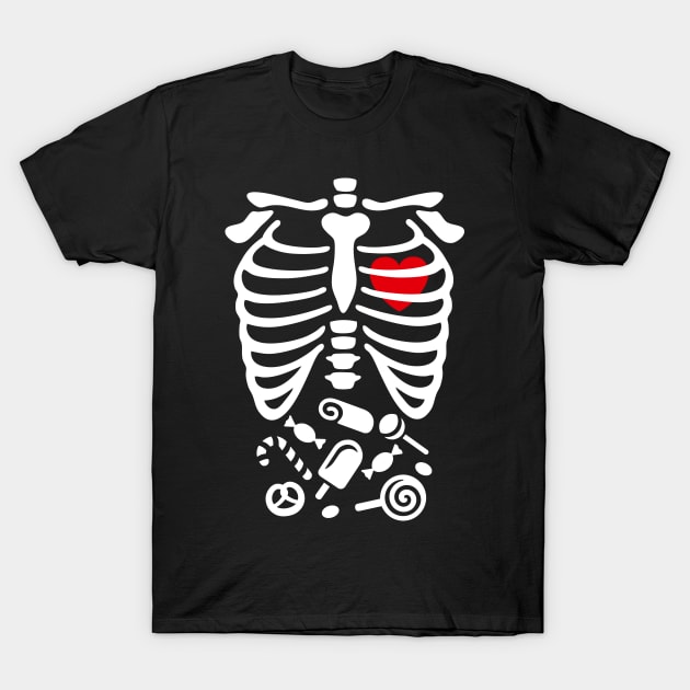 Scary Halloween X-Ray costume candy T-Shirt by LaundryFactory